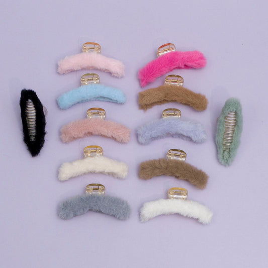 Korean Style Fur Hair Claw (12 Pcs) - UBKWS962
