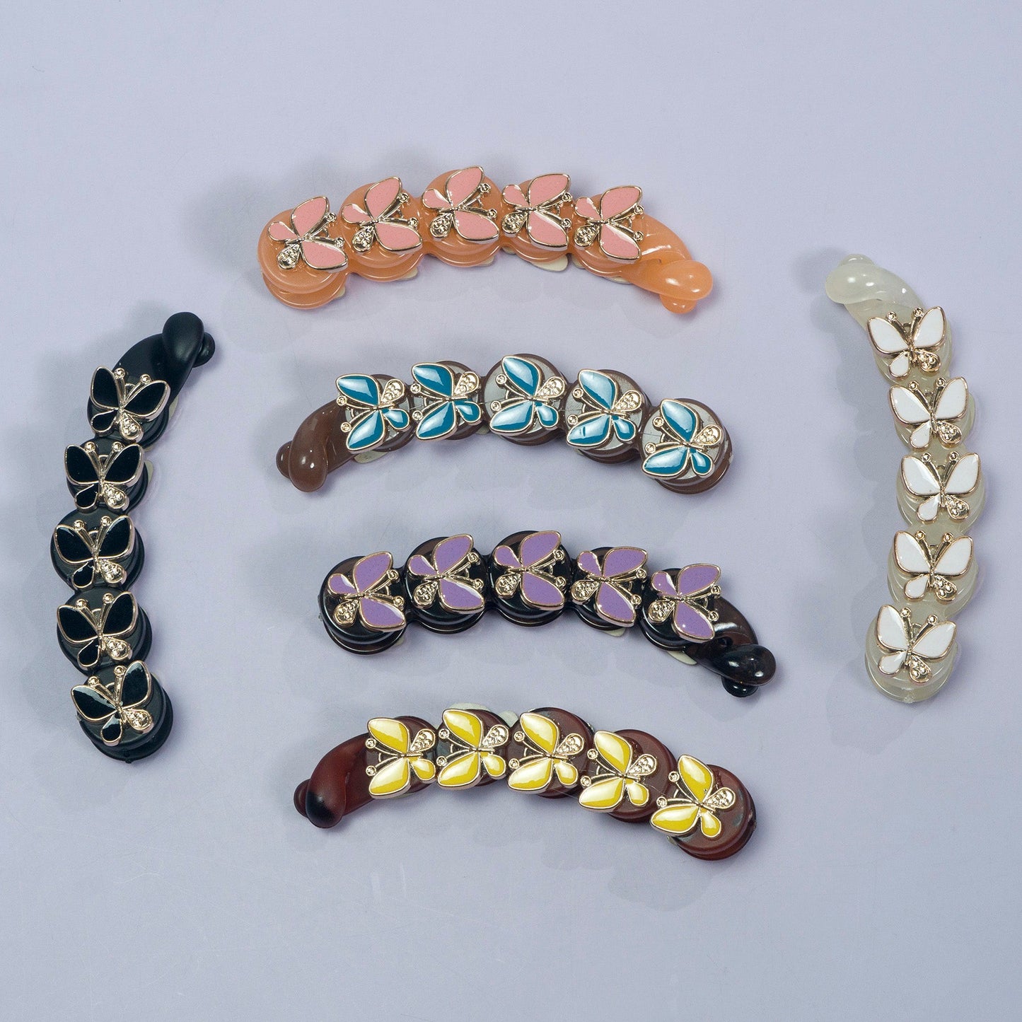 Butterfly Charm Banana Clip (12Pcs) - UBKWS1094
