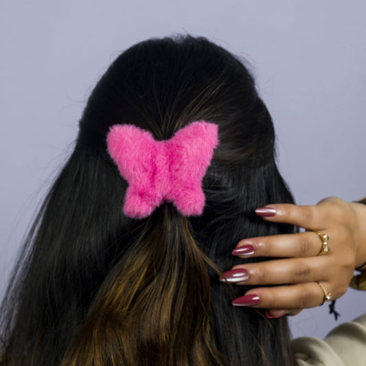 Butterfly Fur Hair Claw (12 Pcs) - UBKWS1097