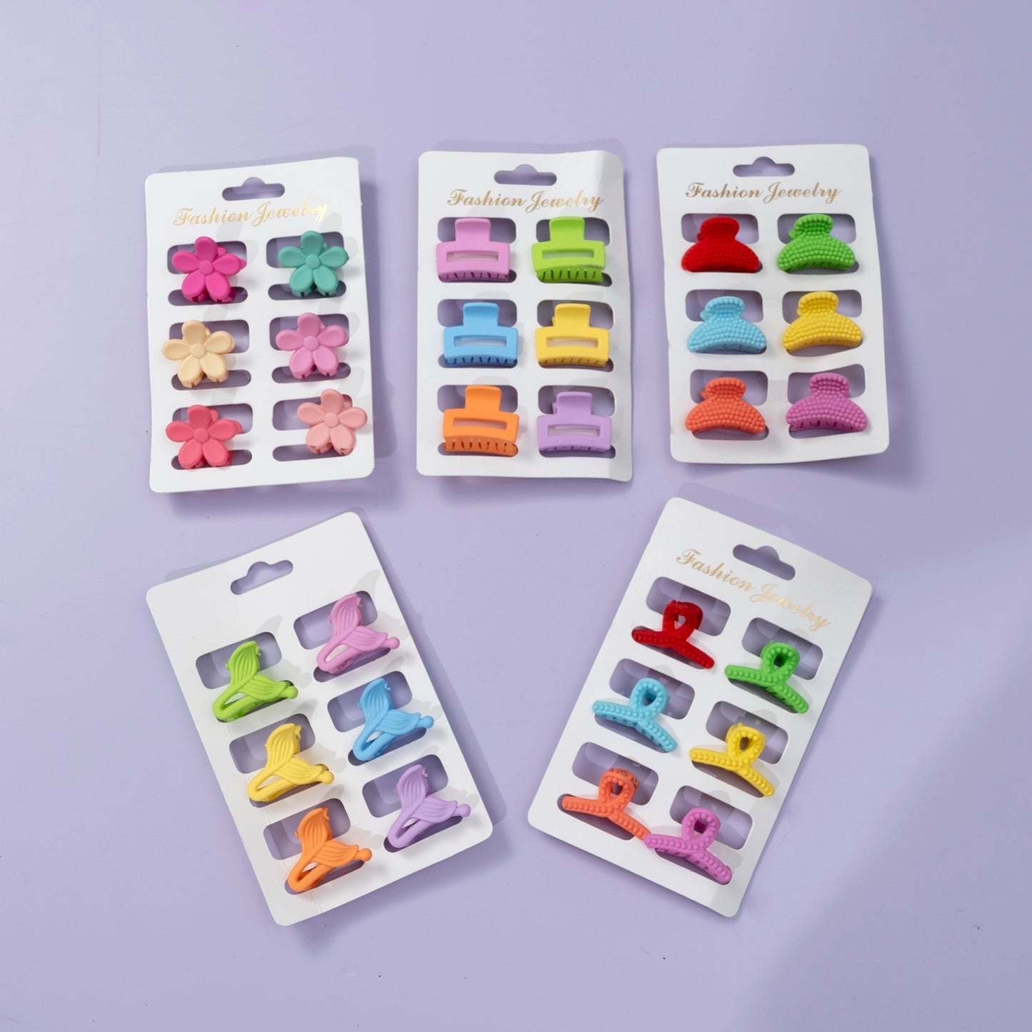 Matt mini hair claw set (Pack of 12) - UBKWS642