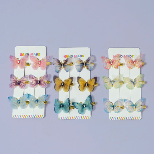 Butterfly Resin Hair Clip Set (12Cards) - UBKWS218