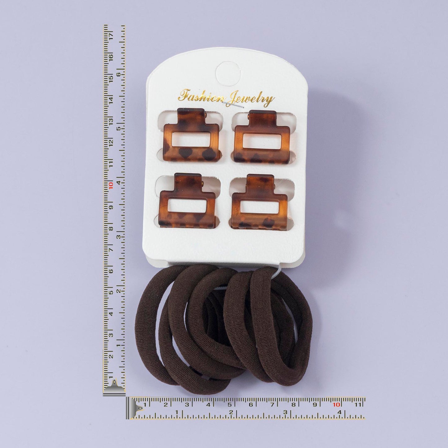 Mini Rectangle Claw & Hair Tie Set (12 Sets) - UBKWS1170