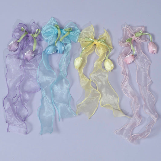 Tulip Ribbon Hair Clip (12Pcs) - UBKWS1219
