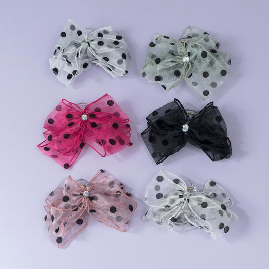 Polka Dot Bow Hair Claw (12Pcs) - UBKWS1172
