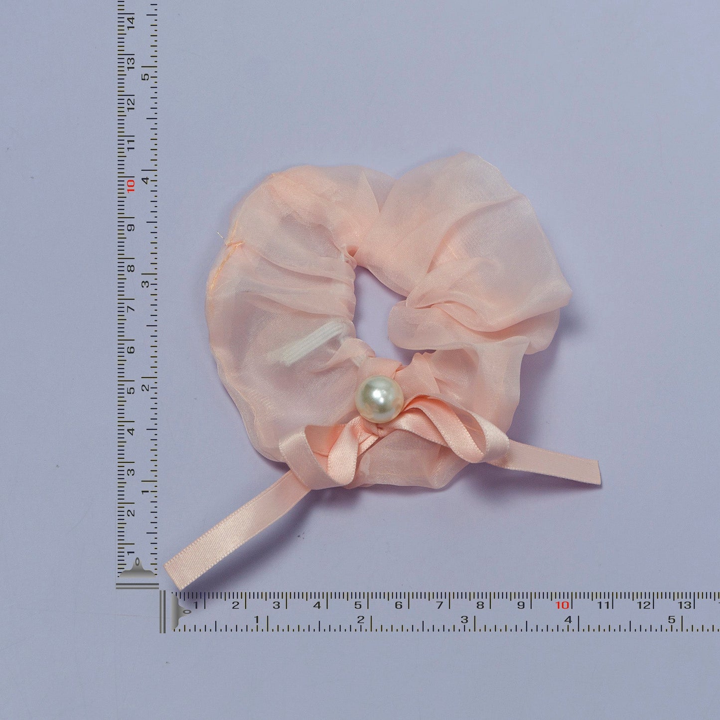Organza Pearl Hair Scrunchie with Ribbon (12 Pcs) - UBKWS1125