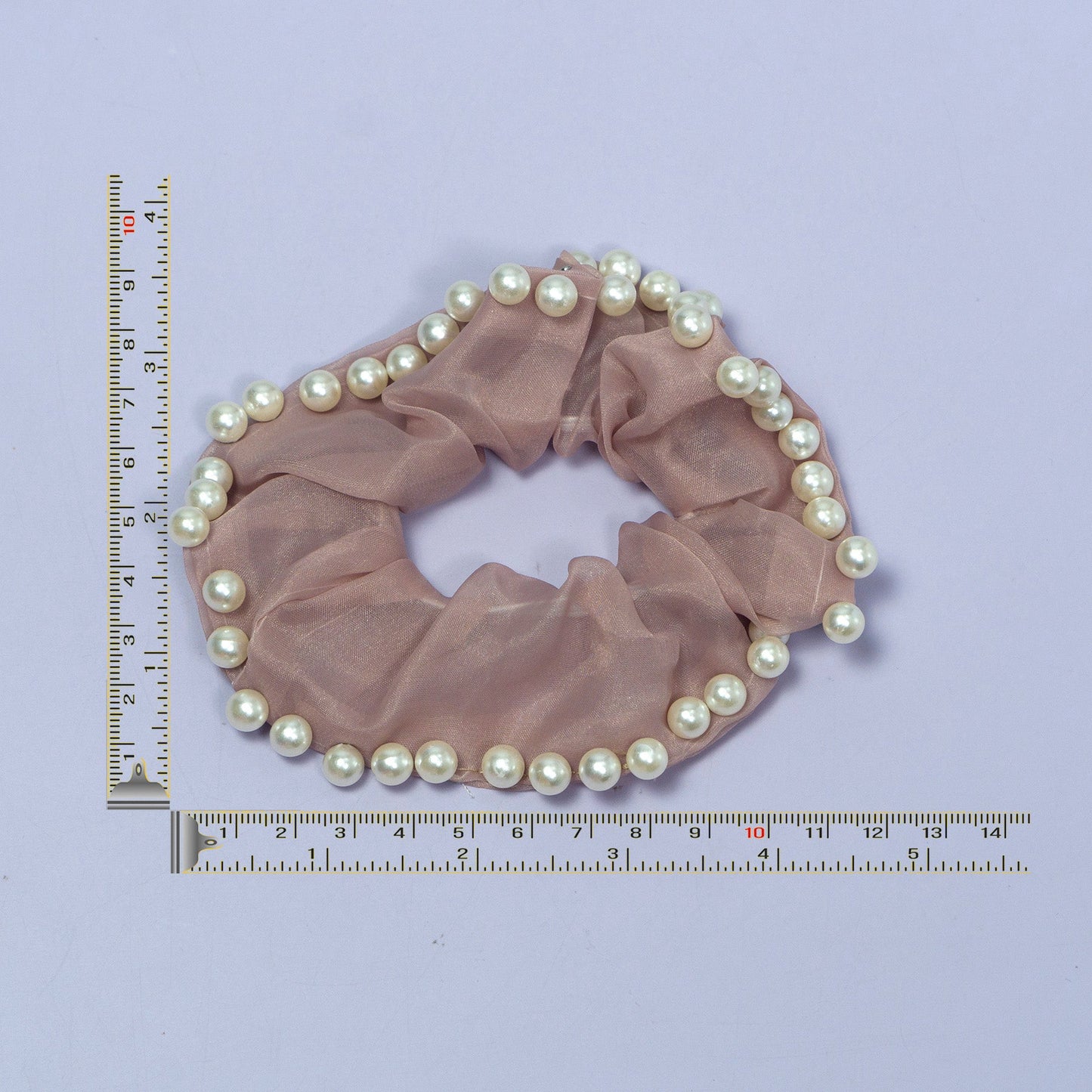 Organza Hair Scrunchie with Pearl Border (12Pcs) - UBKWS1058