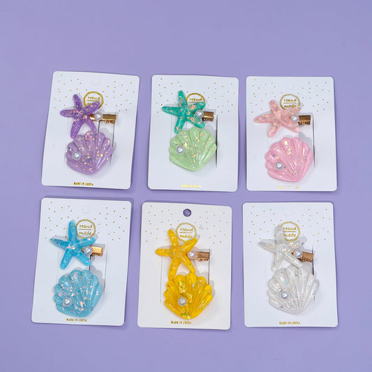 Starfish & Shell Hair Pins (Pack of 12) - UBKWS670