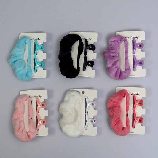 Fur Scrunchies + 2 Mini Claws (12Pcs) - UBKWS1028