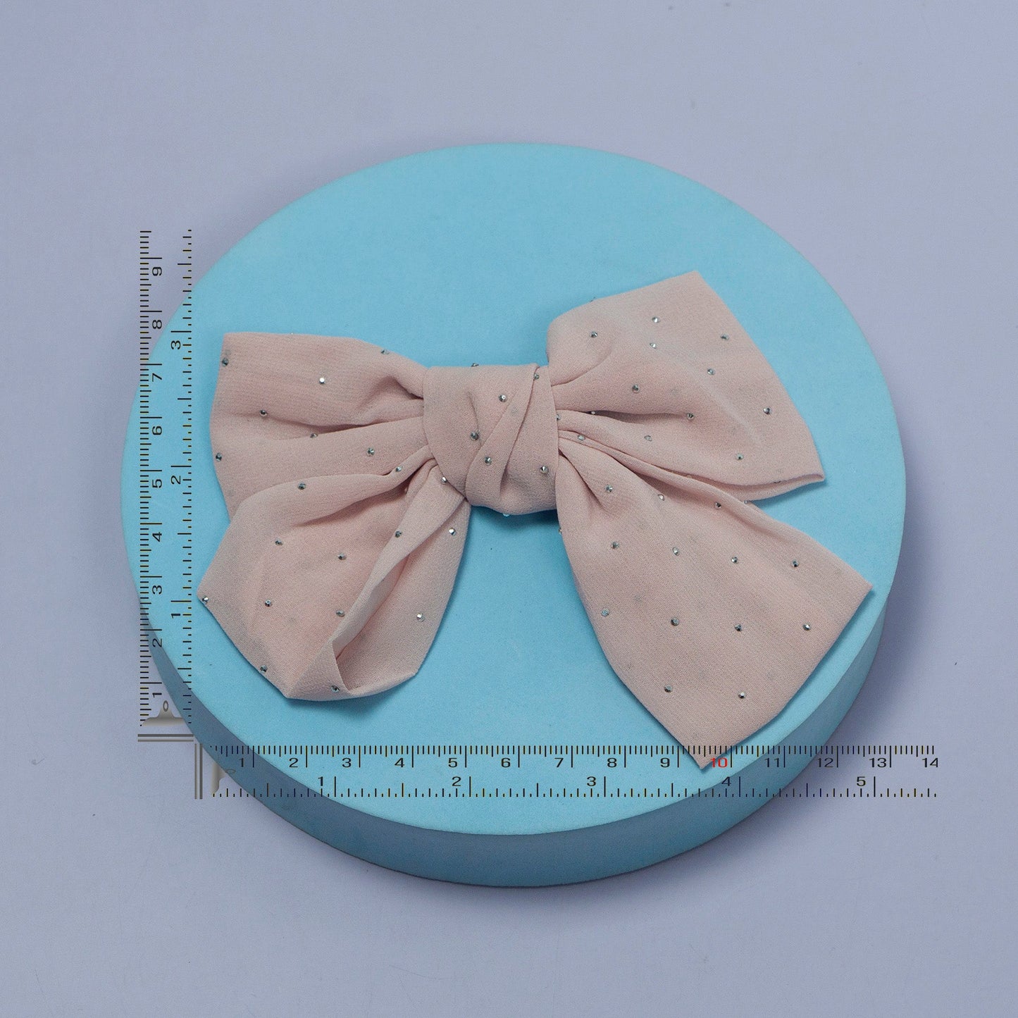 Studded Fabric Bow Hair Clip (12Pcs) - UBKWS1066