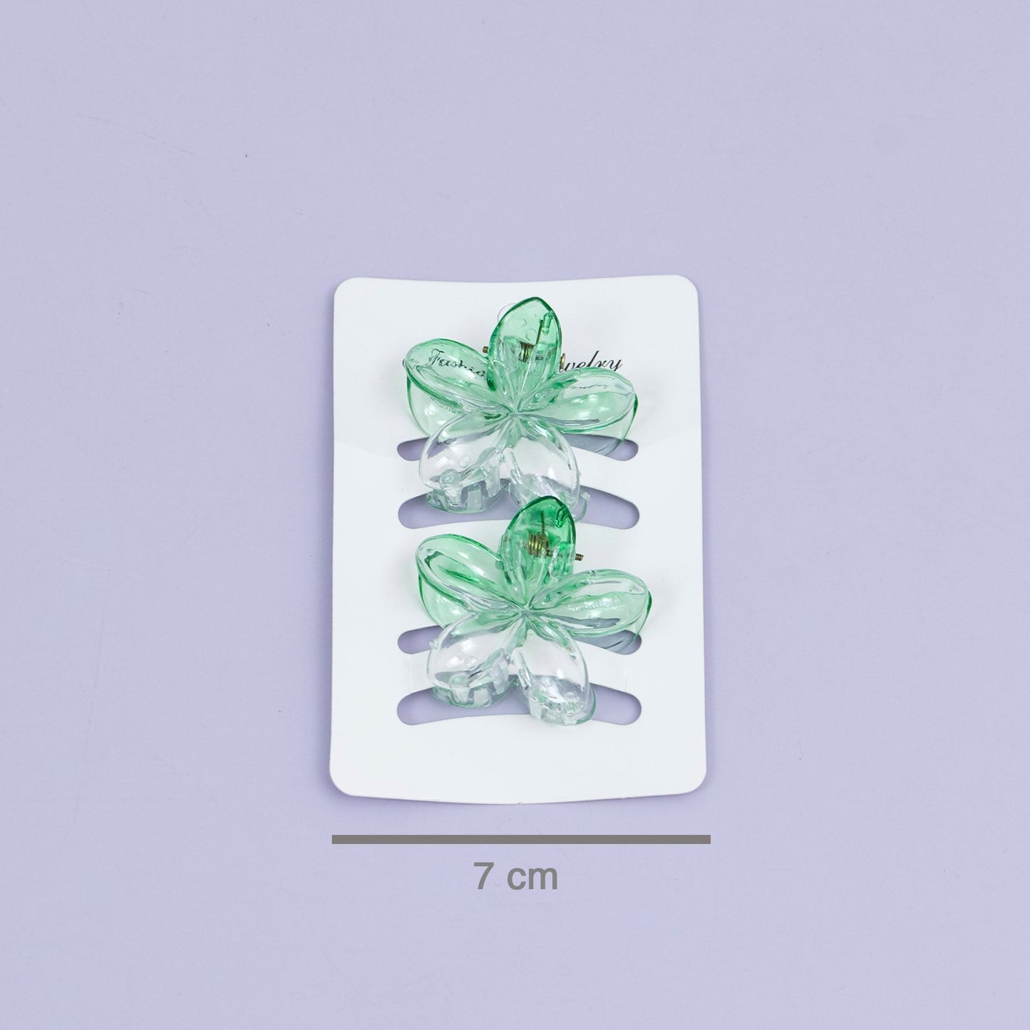 Transparent Dual-Tone Flower Hair Claw (1Dz) - UBKWS2482