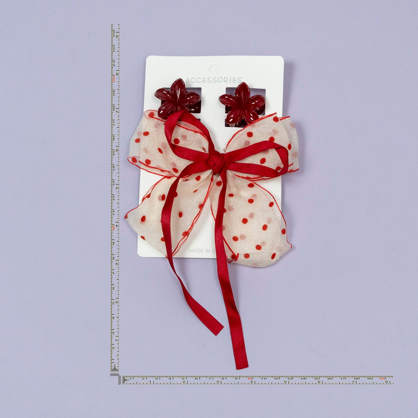 Floral Bow Organza Hair Accessory Set (1Dz) - UBKWS2212