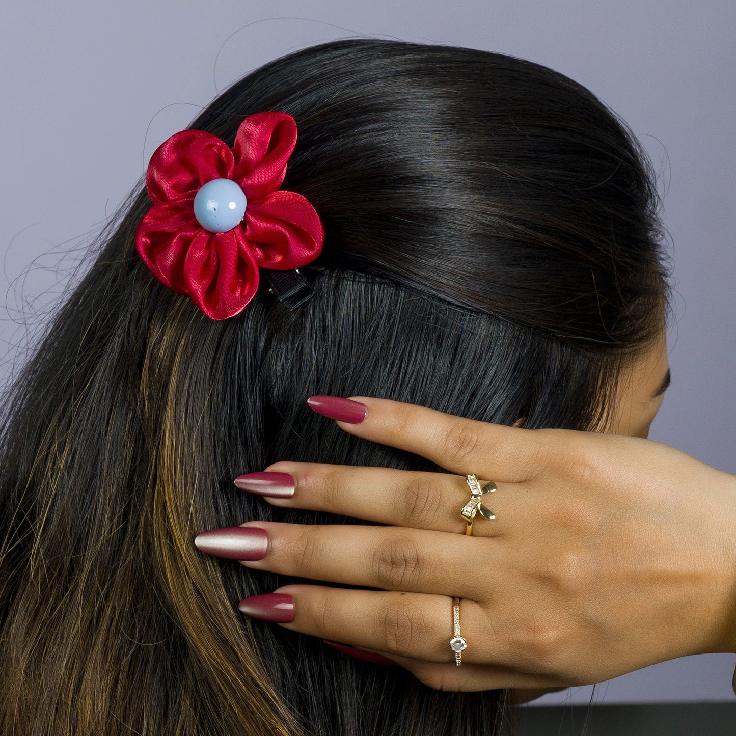 Satin Flower Hair Clip Set (12 Sets) - UBKWS1072