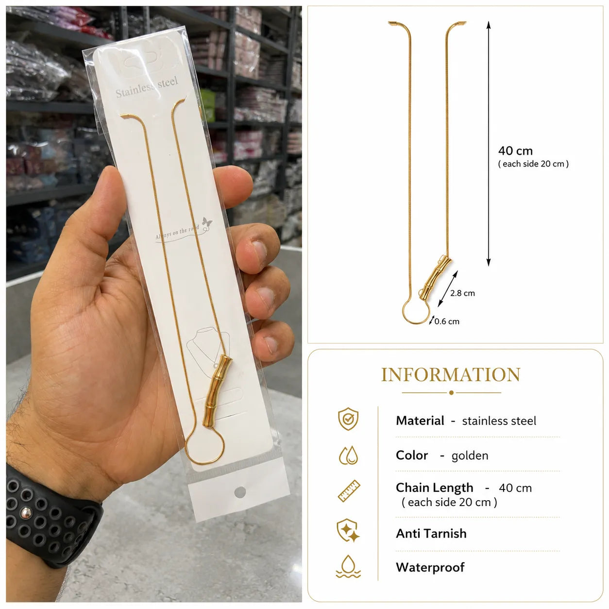 Bamboo necklace (1Pc) - UBKWS3015