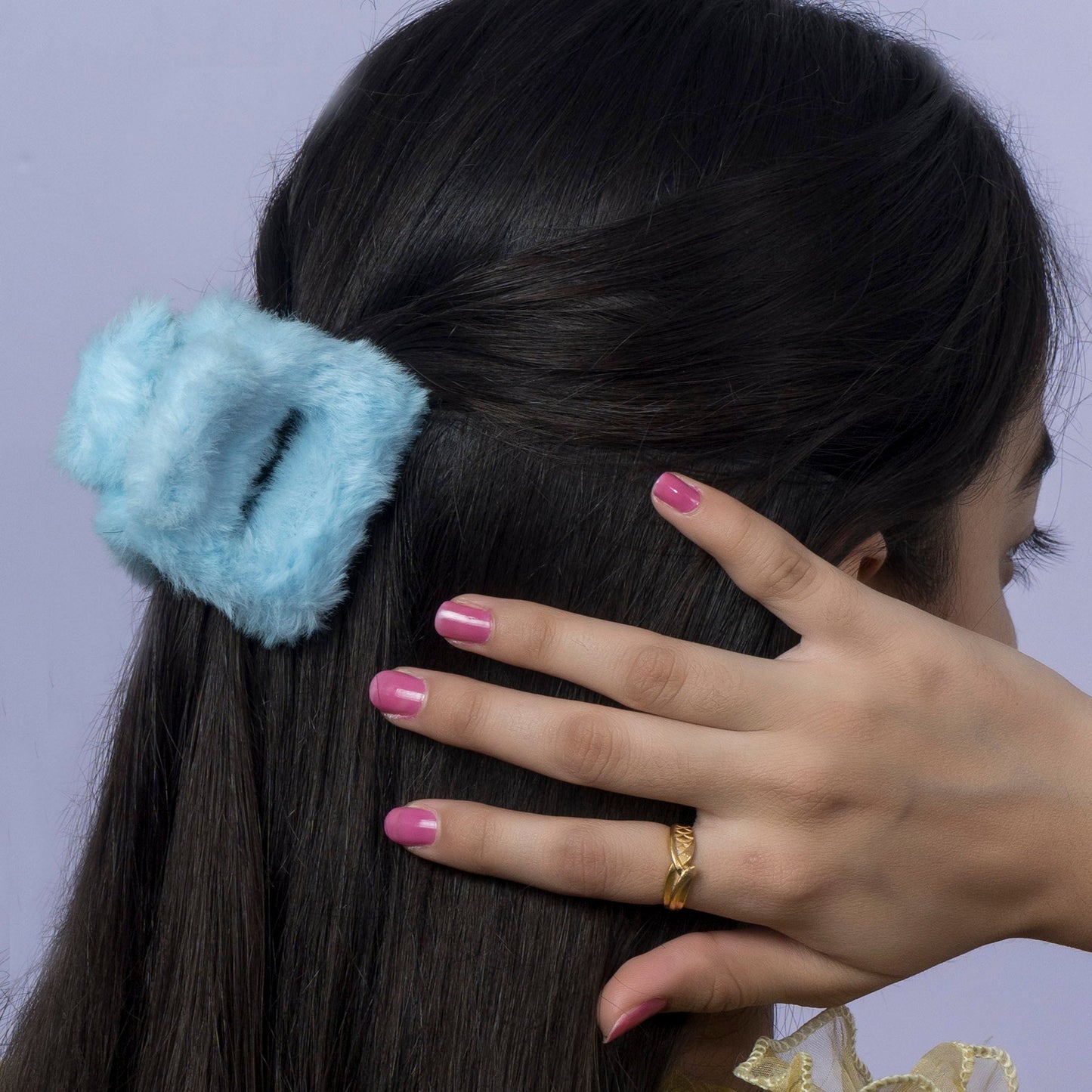 Furry Soft Square Hair Claw (12Pcs) - UBKWS1177