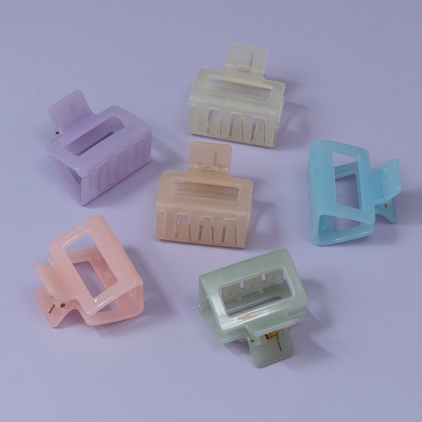 Pastel Gloss Square Hair Claw (12Pcs) - ubkws1178