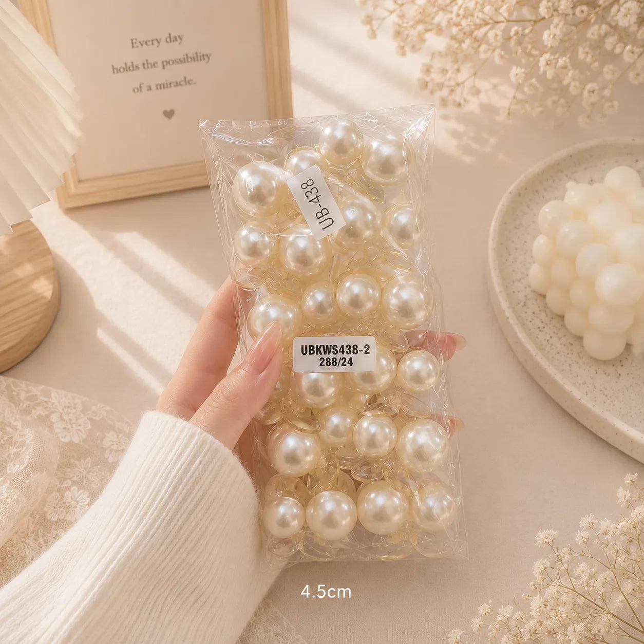 Pearl hair claw (1Dz) - UBKWS438-2