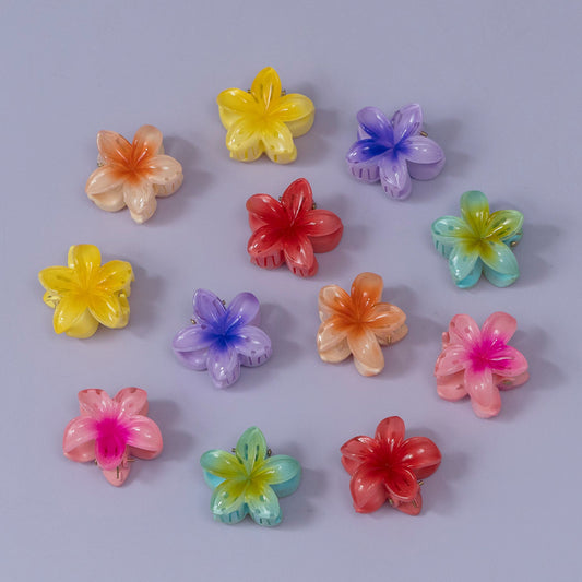 Mini Glossy Flower Hair Claw Set - UBKWS1180