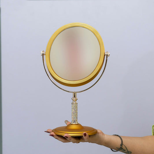 Golden glitter table mirror