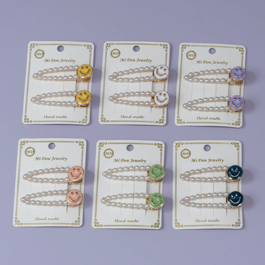 Pearl Smiley Hair Pin Set (12 Sets) - UBKWS1184