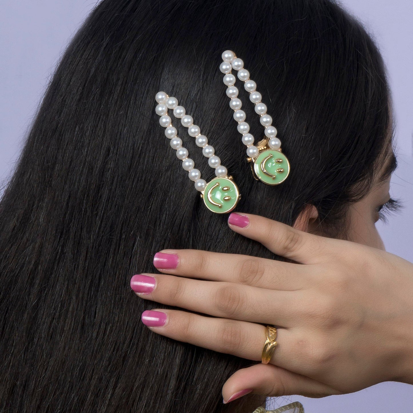 Pearl Smiley Hair Pin Set (12 Sets) - UBKWS1184