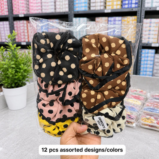 Printed hair scrunchies (1Dz) - UBKWS2872