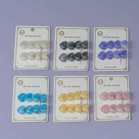 Glossy Heart Hair Pin Set (12 Sets - UBKWS1185