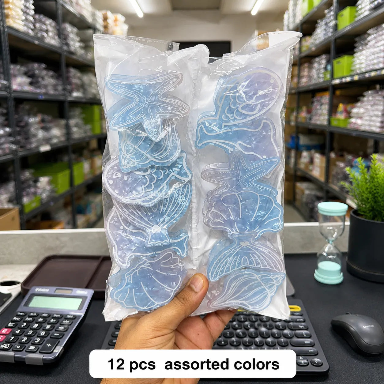 Acrylic Marine Hair claw (1Dz) - UBKWS2859