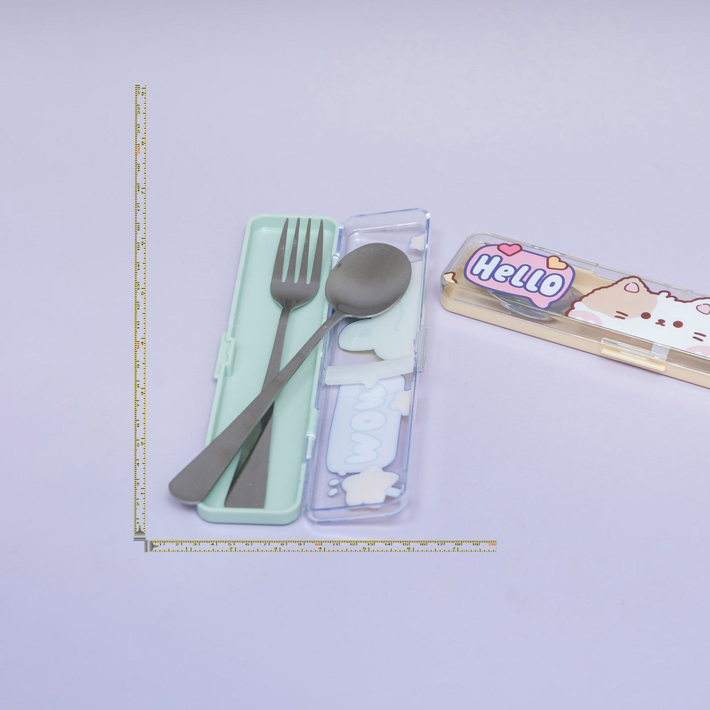 Cartoon Spoon & Fork Set with Case โ UBK3694