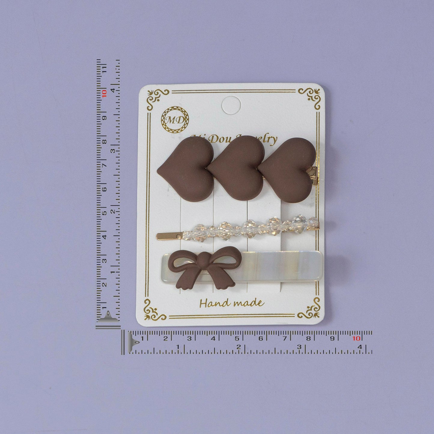 Matte Heart & Bow Hair Pin Set (12 Sets) - UBKWS1187