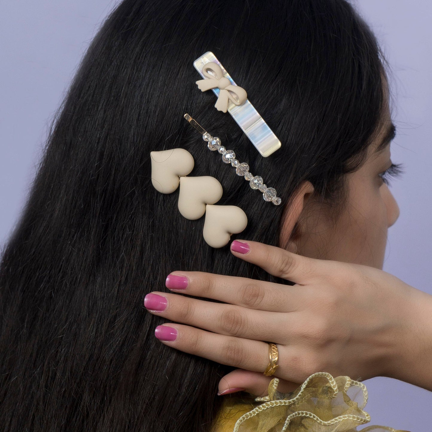 Matte Heart & Bow Hair Pin Set (12 Sets) - UBKWS1187