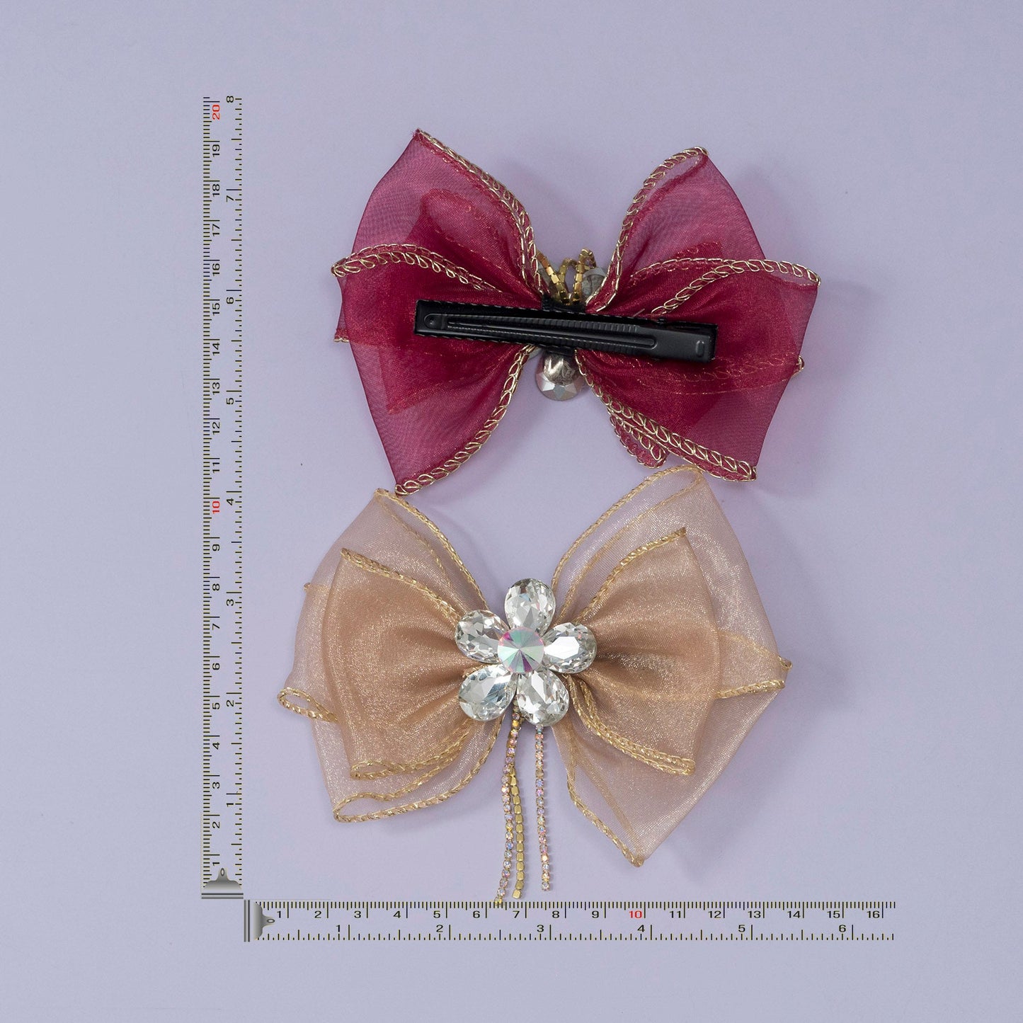 Crystal Bloom Bow Hair Clip (12Pcs) - UBKWS1189
