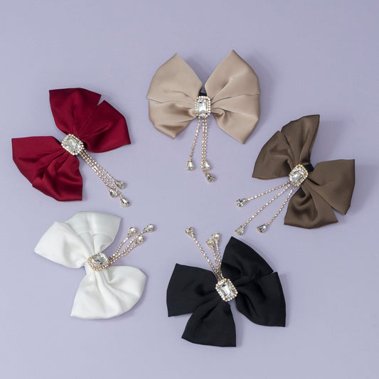 Royal Satin Crystal Drop Bow (12Pcs) - UBKWS1191
