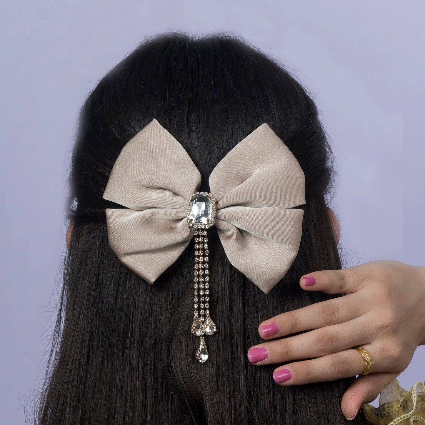 Royal Satin Crystal Drop Bow (12Pcs) - UBKWS1191