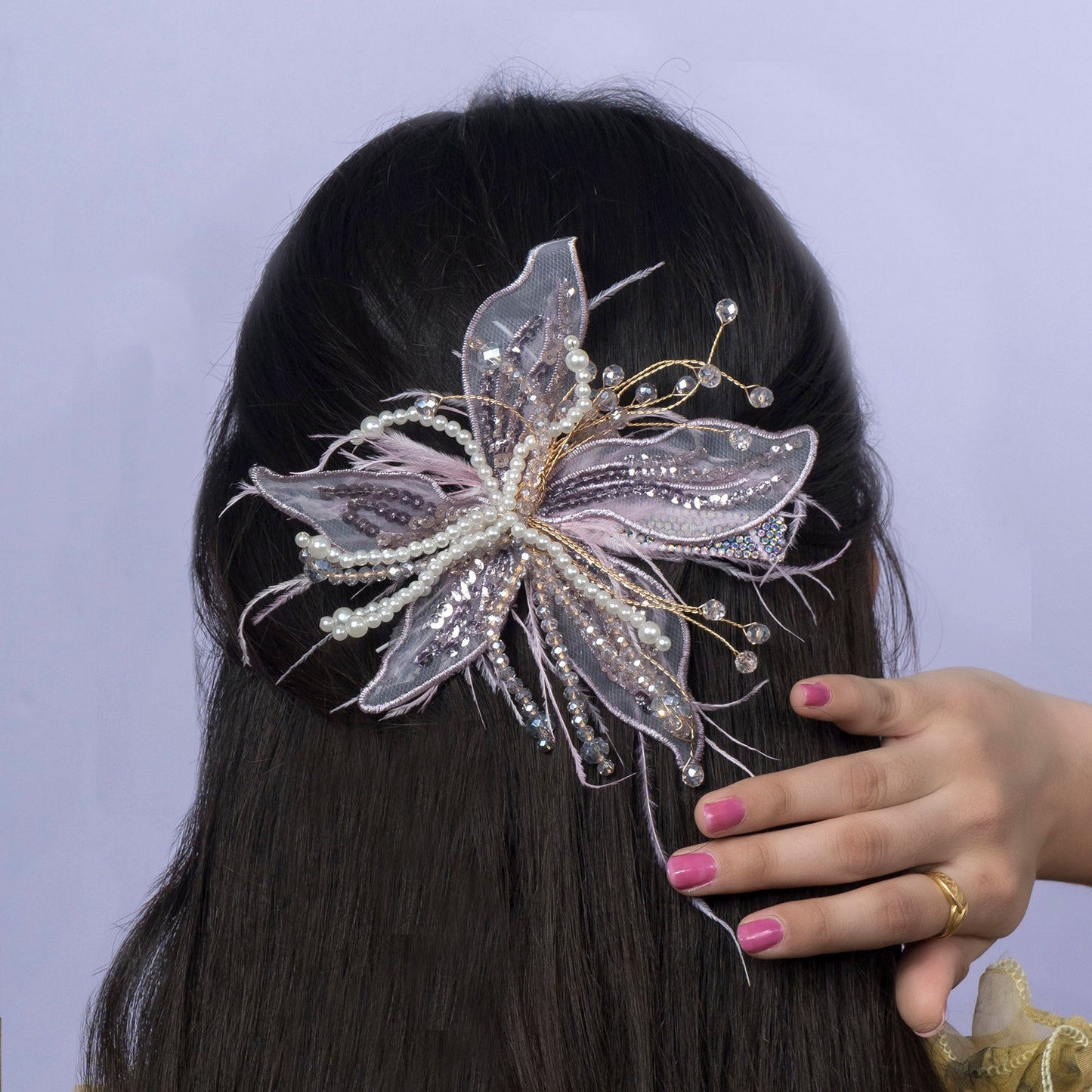 Feather Sequin Flower Clip (12Pcs) - UBKWS1193
