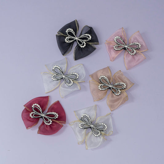 Crystal Butterfly Organza Bow (12Pcs) - UBKWS1194