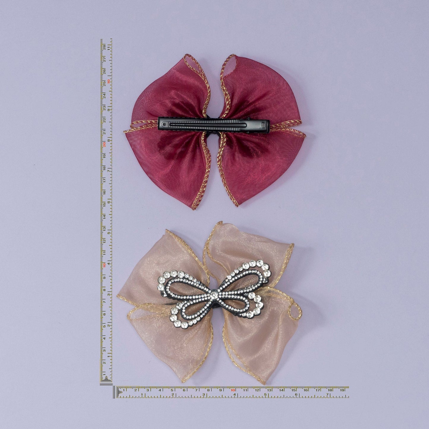 Crystal Butterfly Organza Bow (12Pcs) - UBKWS1194
