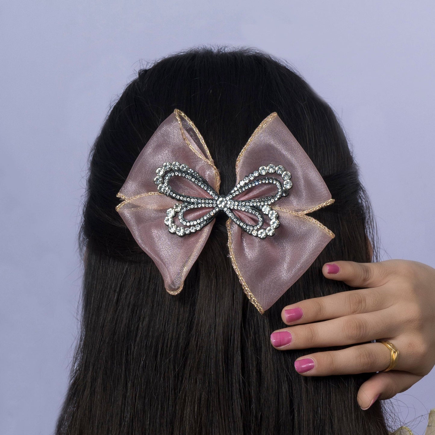 Crystal Butterfly Organza Bow (12Pcs) - UBKWS1194