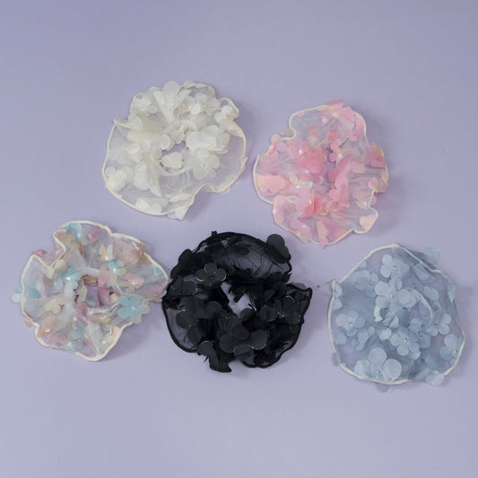 Floral Mesh Scrunchie (12Pcs) - UBKWS1196