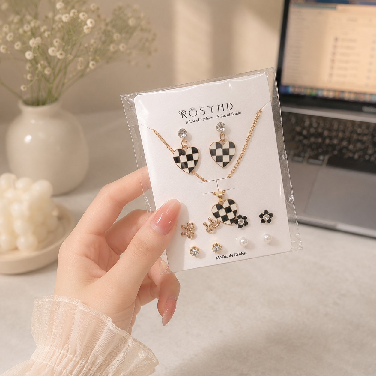 Korean Earrings & chain (1Dz) - UBKWS2843