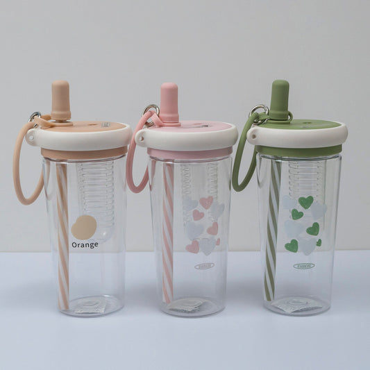 Straw Cup Bottle with Silicone Lid (6Pcs) - UBKWS1210