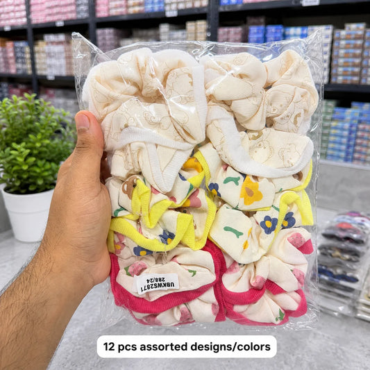 Printed hair scrunchies (1Dz) - UBKWS2871