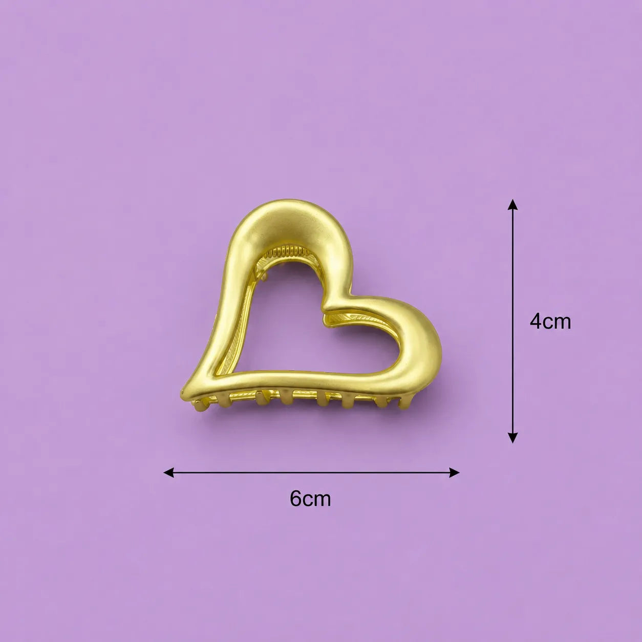 Heart Matt metal hair claw (1Dz) - UBKWS2796