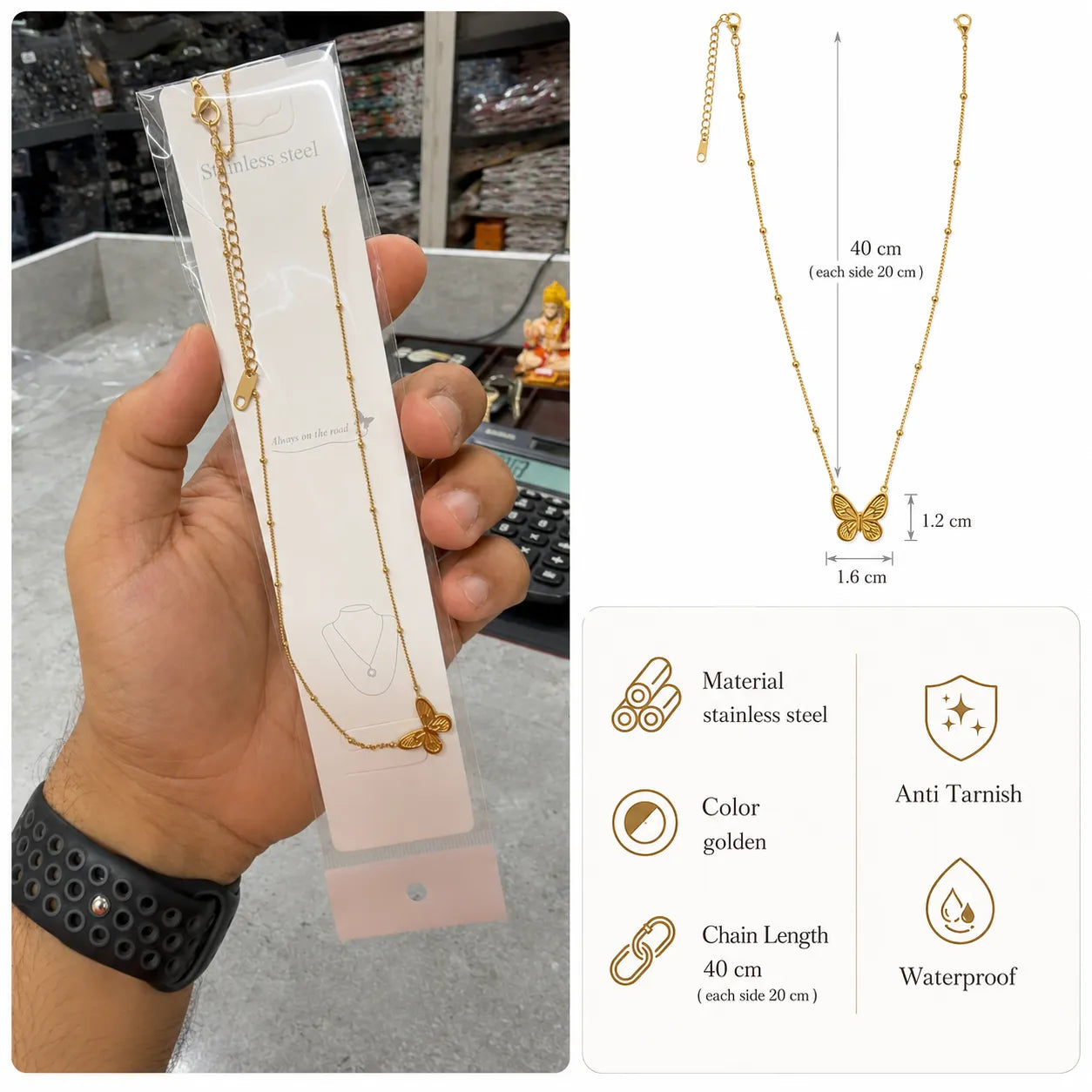 Butterfly Necklace (1Pc) - UBKWS3000