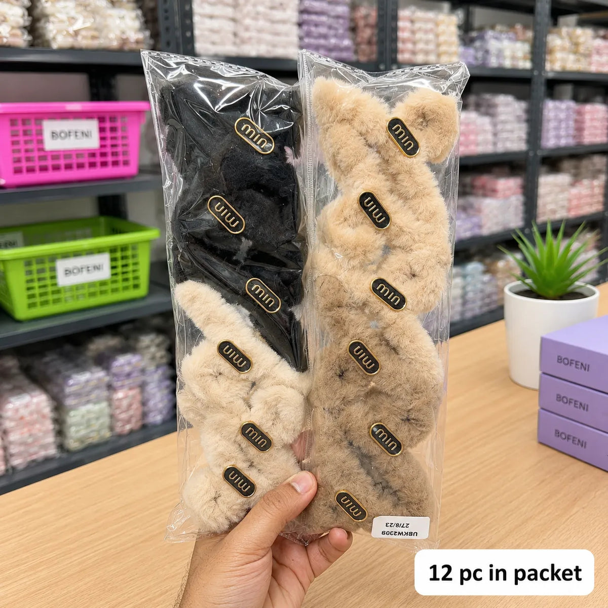 Korean miniature fur hair claw (1Dz) - UBKWS4209