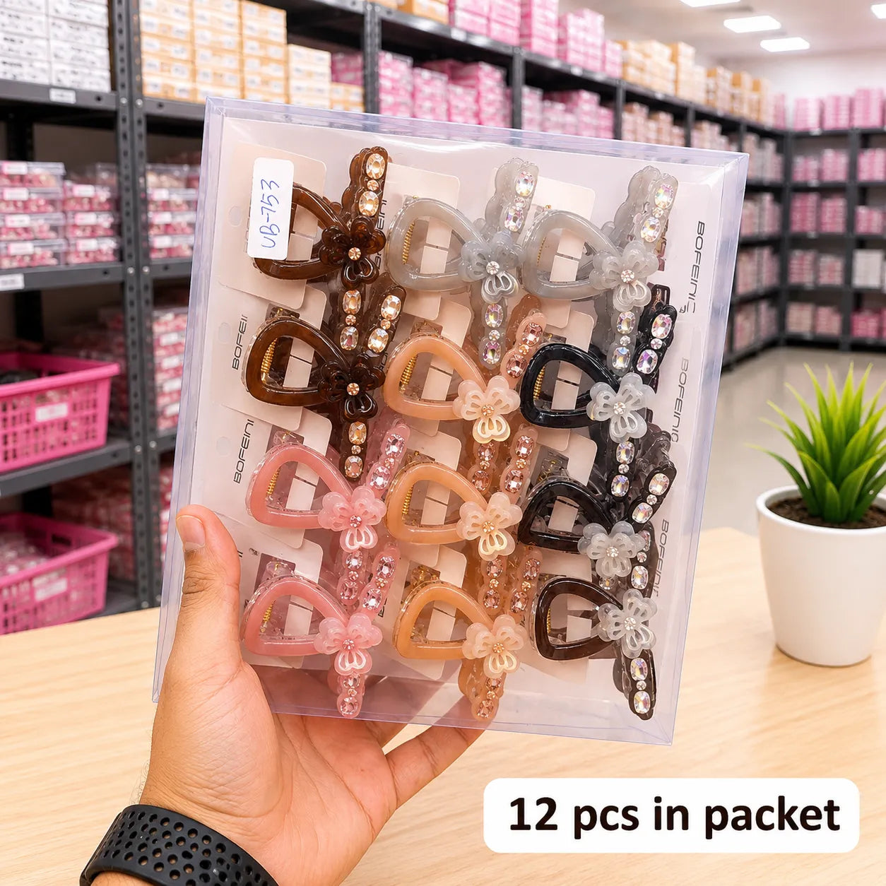 Premium Bofeini hair claw (1Dz) - UBKWS4161