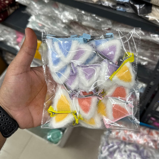 Cat Ears Fur Hair Pin (12sets) - UBKWS1235