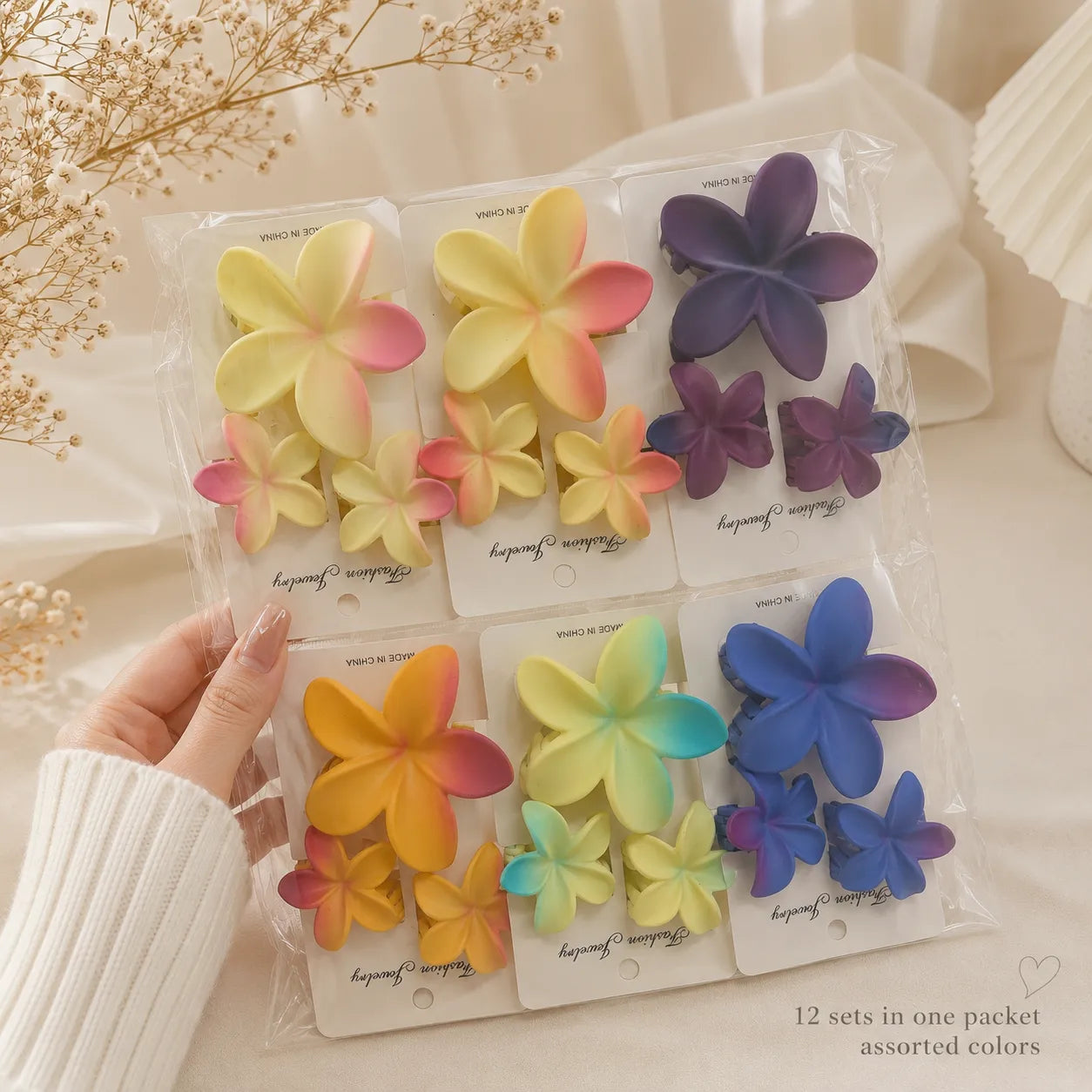 Flower hair claw combo (1Dz) - UBKWS3064
