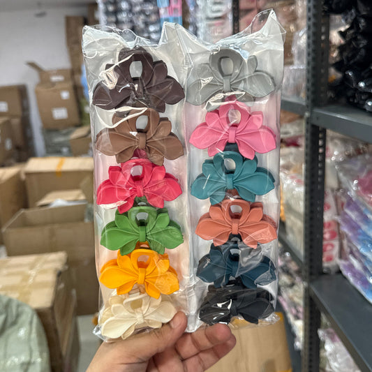 Matte Floral Bow Hair Claw (1Dz) - UBKWS2458