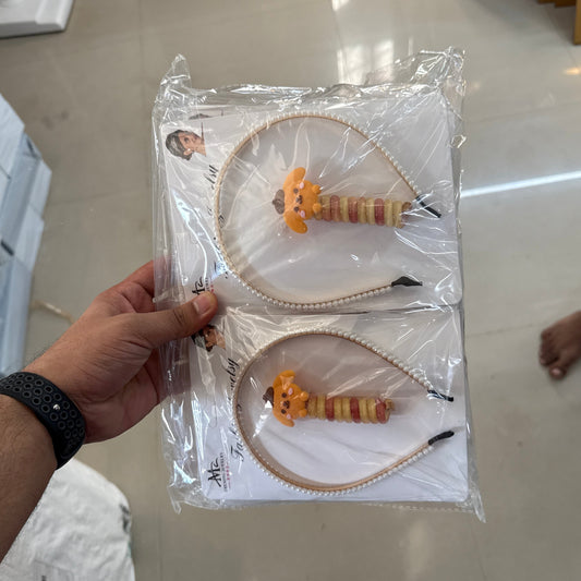 Pearl hairband with spiral hair tie (12 Sets) - UBKWS934