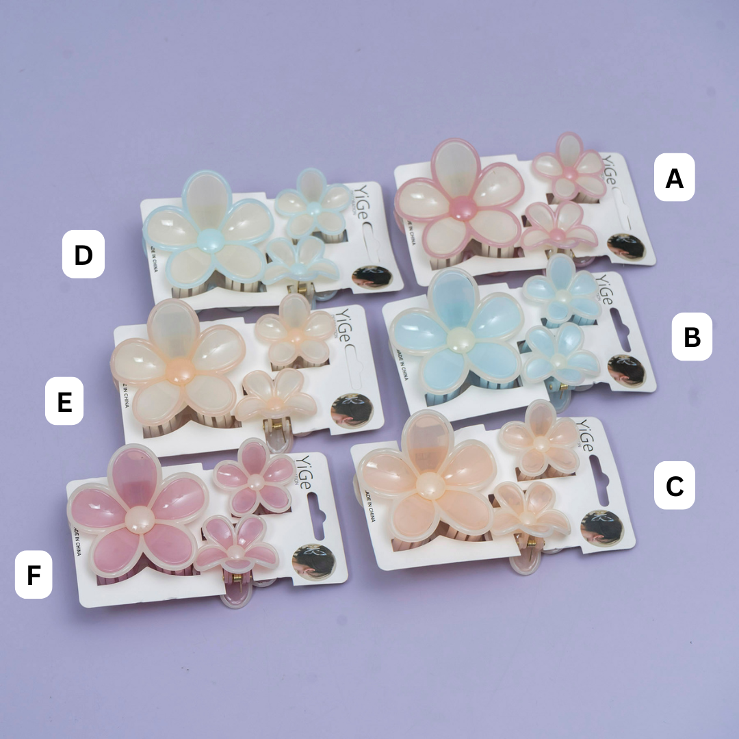 Flower Hair Claw Set (1Dz) - UBKWS2533